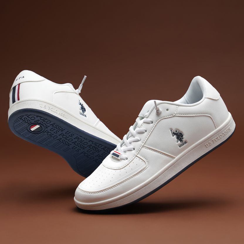 U.S. POLO ASSN. Men's White Sneakers Size 9 - Image 1