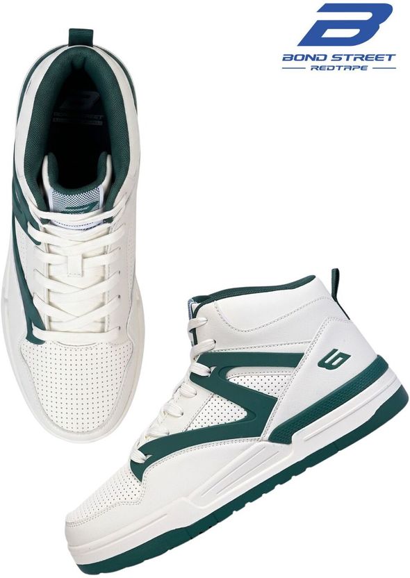 Bond Street By Red Tape Men White Green Sneakers Size 10 - Image 2