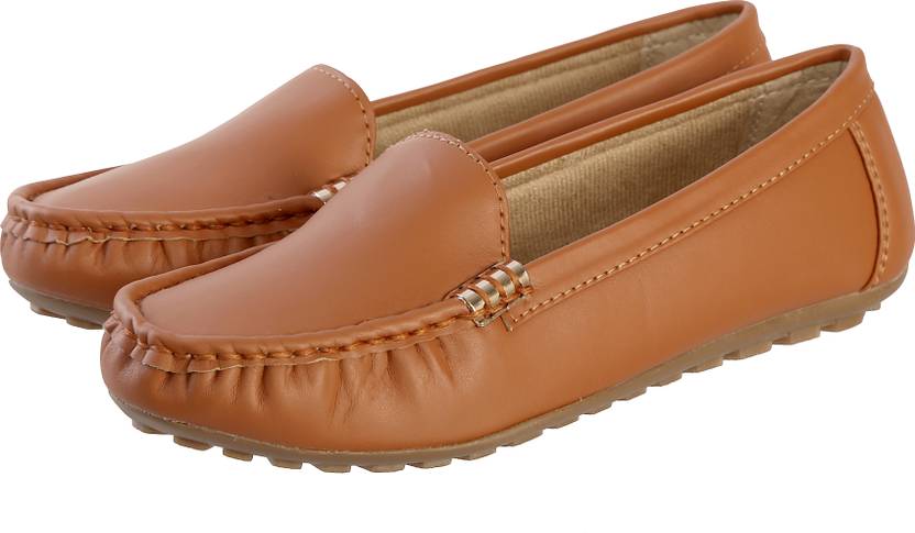 Comfortable Stylish casual Loafers For Women  (Tan)
