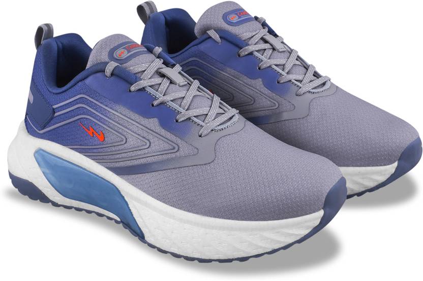 FORRST Men's Sports Shoes | Cushioned Footbed | Nitroboost Technology | Lace-Up Running Shoes For Men  (Grey , 8)