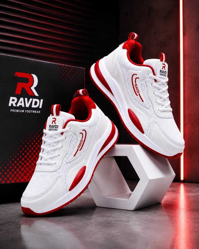 RAVDI Sports_73 Men Casuals White Red 10 - Image 1