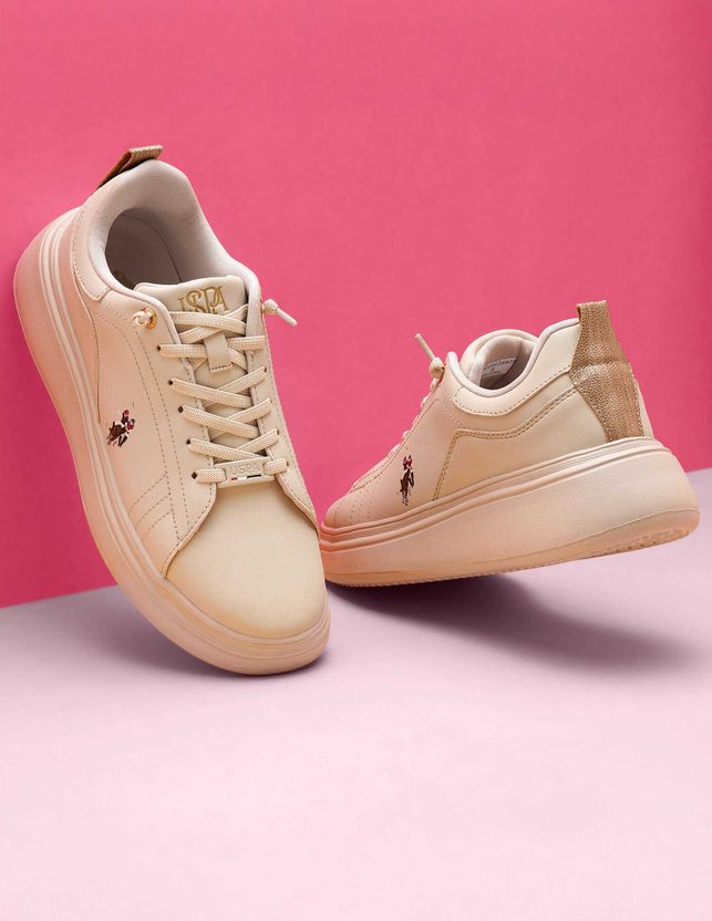 U.S. POLO ASSN. Ariel 3.0 Nude Chunky Shoe Sneakers For Women - Image 1