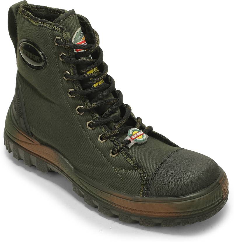 Warrior Liberty Men’s Jungle King Military Boots, High Ankle, Canvas Tactical Shoes Boots For Men