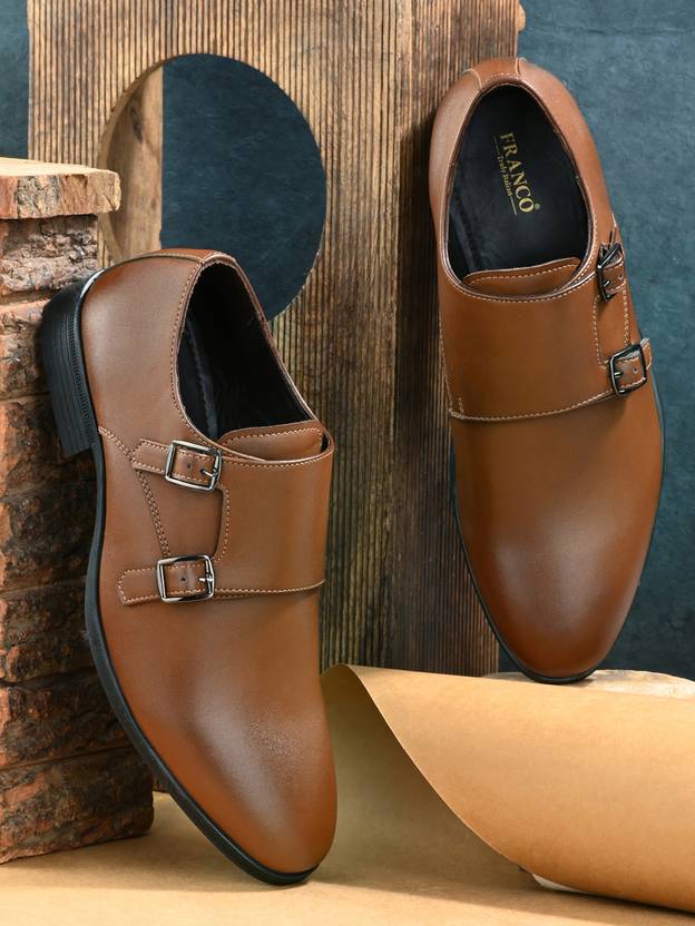 FRANCO LEONE Tan Leather Loafers for Men - Formal & Casual Slip On Slip On For Men
