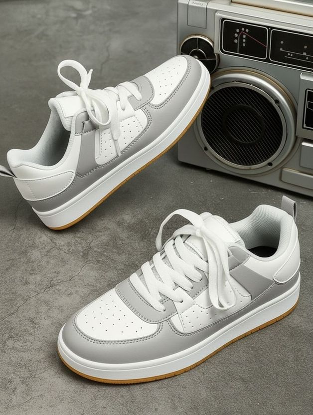 STEPHUB Men's White Sneakers Size 8 - Image 1