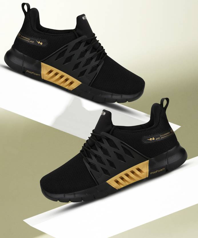 Black and sales gold gym shoes