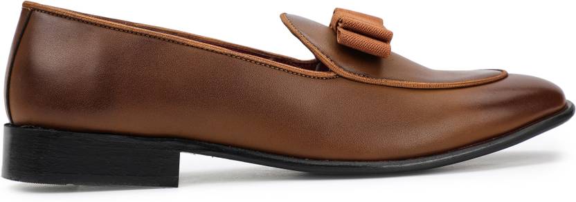 FRANCO LEONE Tan Leather Loafers for Men - Formal & Casual Slip On Slip On For Men