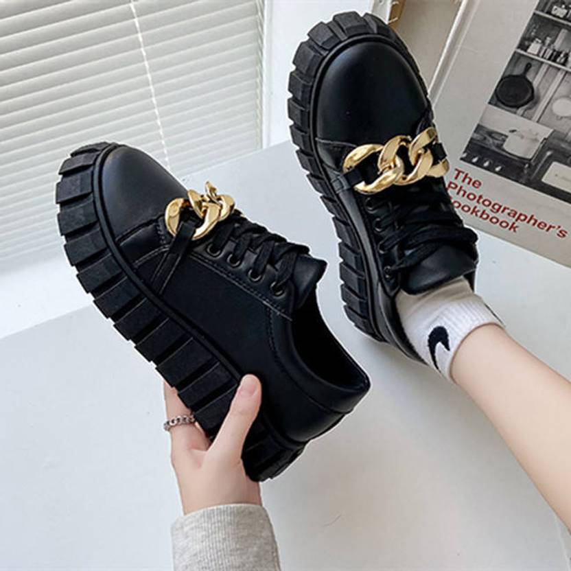 Ifah Unisex Leisure outdoor women sneakers golden chain shoes Sneakers For Women