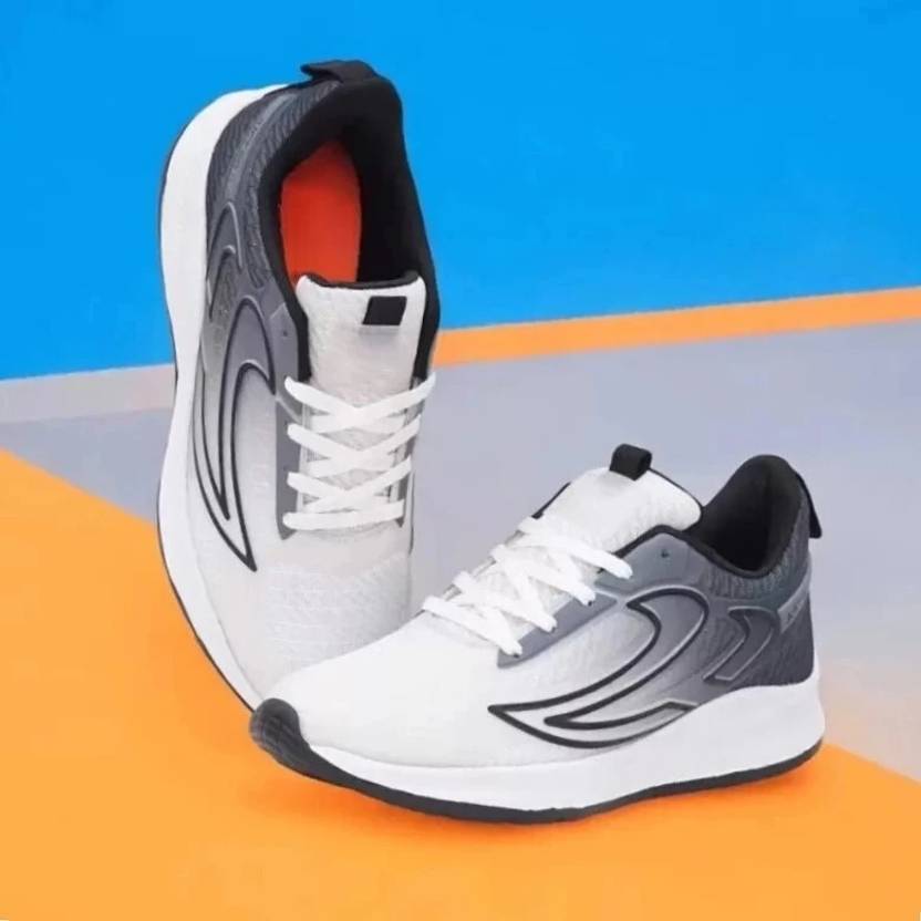 NOBELITE Premium Sports ,Gym, Trending, Stylish Casuals For Men (White, Black , 7)