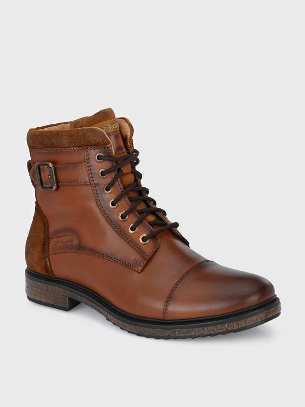 Leather Casual Comfortable Stylish Boots Boots For Men  (Tan)