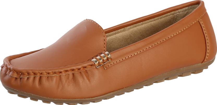 Comfortable Stylish casual Loafers For Women  (Tan)