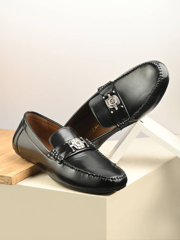 Roadster Men Black Textured Casual Slip On Loafers Shoes With Buckel Without Laces…