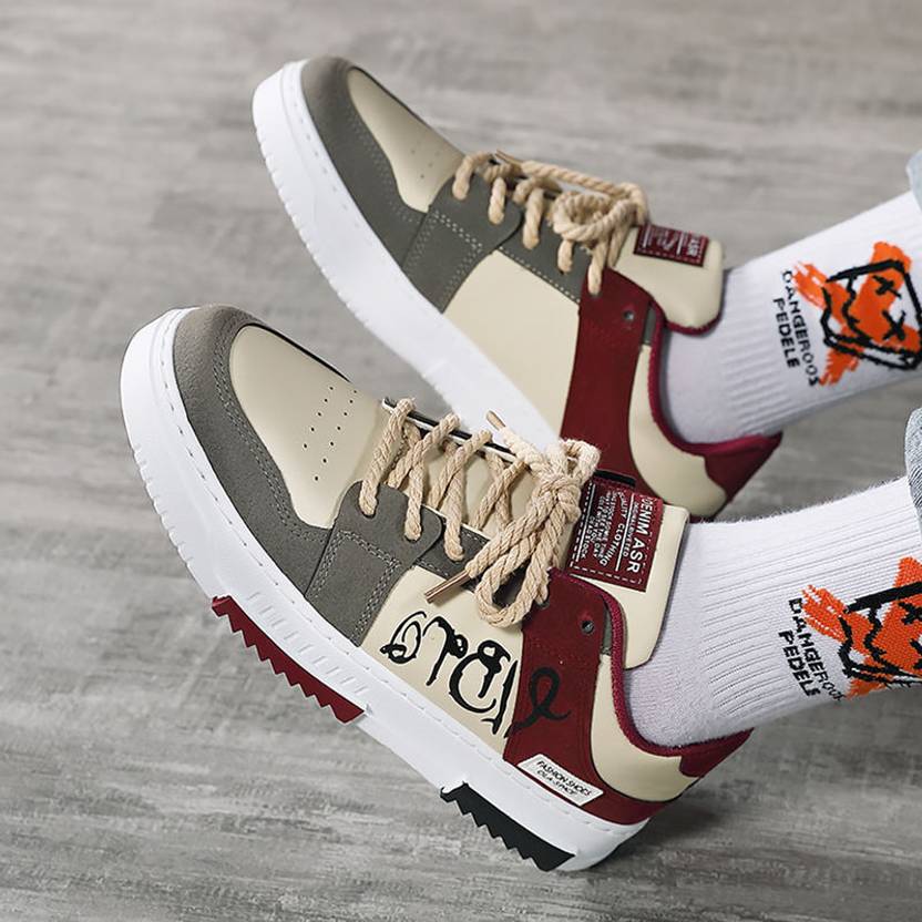 Ifah Korean New Style Fashion Couple Men Big String Designer Sneakers Casual Shoes Sneakers For Men