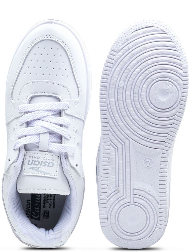 Asian Men's White Sneakers Size 10 - Image 3