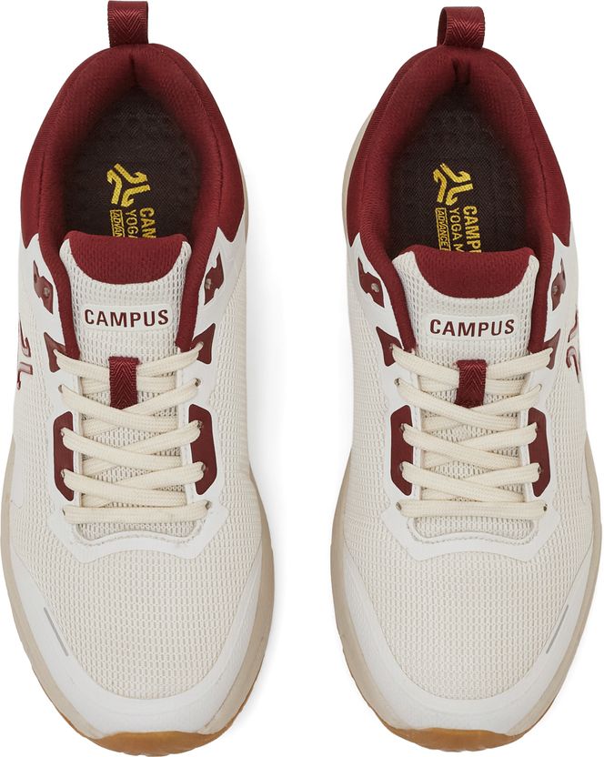 CAMPUS ORDER Men's Running Shoes (Off White, Maroon, 7) - Image 4