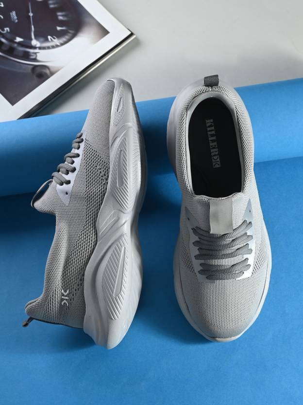 KILLER Killer Men s Grey Faux Leather Sports Lace Up Sports