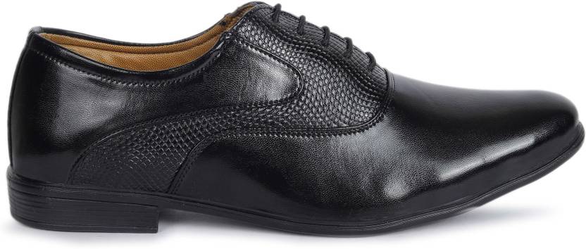 Black Synthetic Leather Lace up Lightweight Derby Formal Shoes For Men Lace Up For Women  (Black)