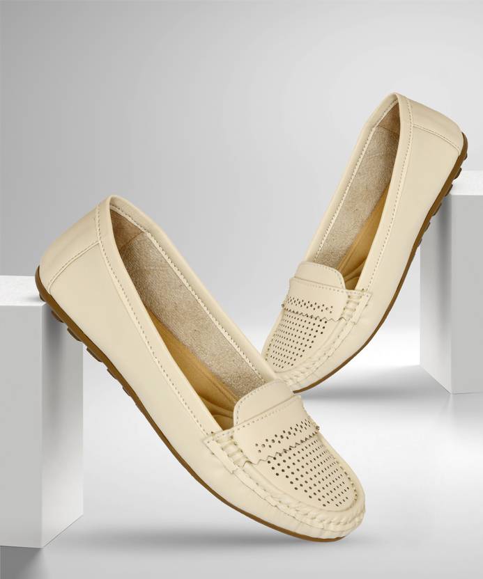 Saanvishubh Latest & Comfortable Casual Loafer for Girls and Women Loafers For Women  (Beige)