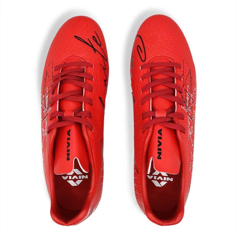 NIVIA Carbonite 7.0 Crest Football Shoes For Men (Red , 10)