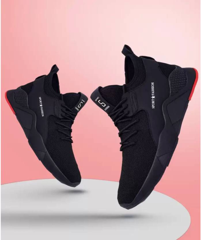 HOTSTYLE Stylish Comfortable Sneakers Canvas Shoes Casuals Running Shoes For Men (Black ,…