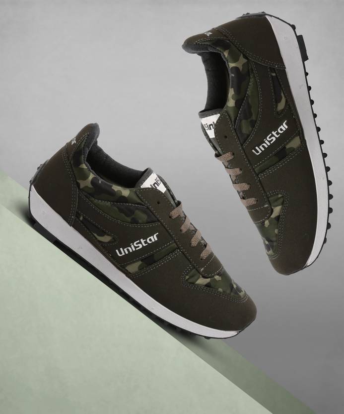 Unistar Jogging, Walking & Running (Narrow Toe) Shoes; 602_Camogreen