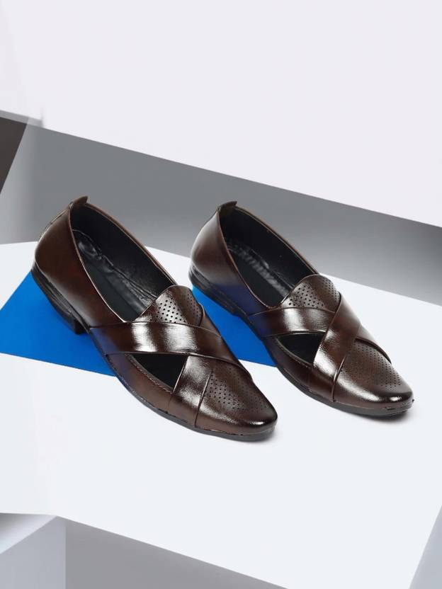 BRANDIGO Slip-On Style: Easy to wear with a snug fit, perfect for quick on-the-go use. Mojaris For Men