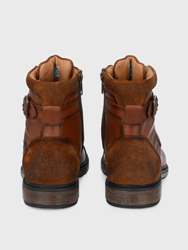 Leather Casual Comfortable Stylish Boots Boots For Men  (Tan)