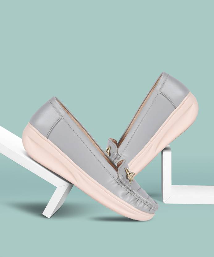 Ballet Flats For Women's Bellies For Women  (Grey)