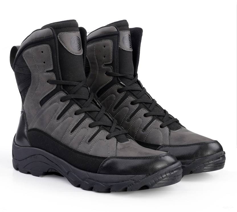 bacca bucci FLAME 7-Eye Moto Inspired Mild Water Proof Snow Boots For Men
