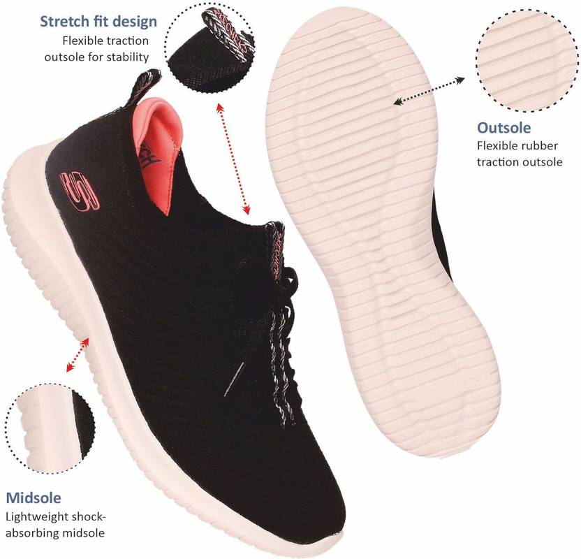 Ultra Flex-Joyful PA Running Shoes For Women  (Black)