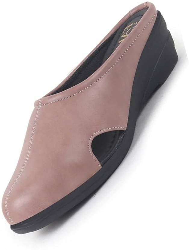 FAUSTO Back Open Flatform Formal Slip On Mules Clogs|All Day Comfort|Office Shoes Slip On For Women