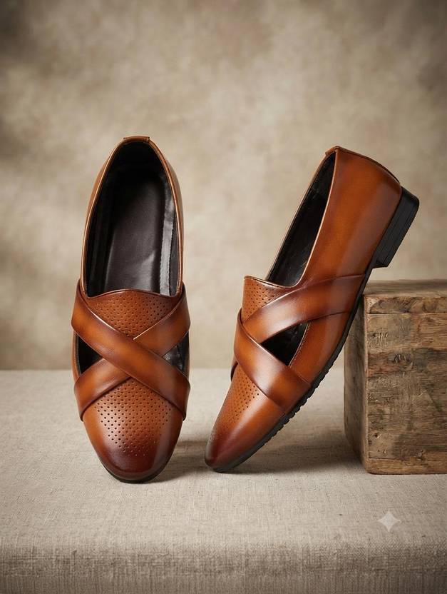BRANDIGO Slip-On Style: Easy to wear with a snug fit, perfect for quick on-the-go use. Mojaris For Men