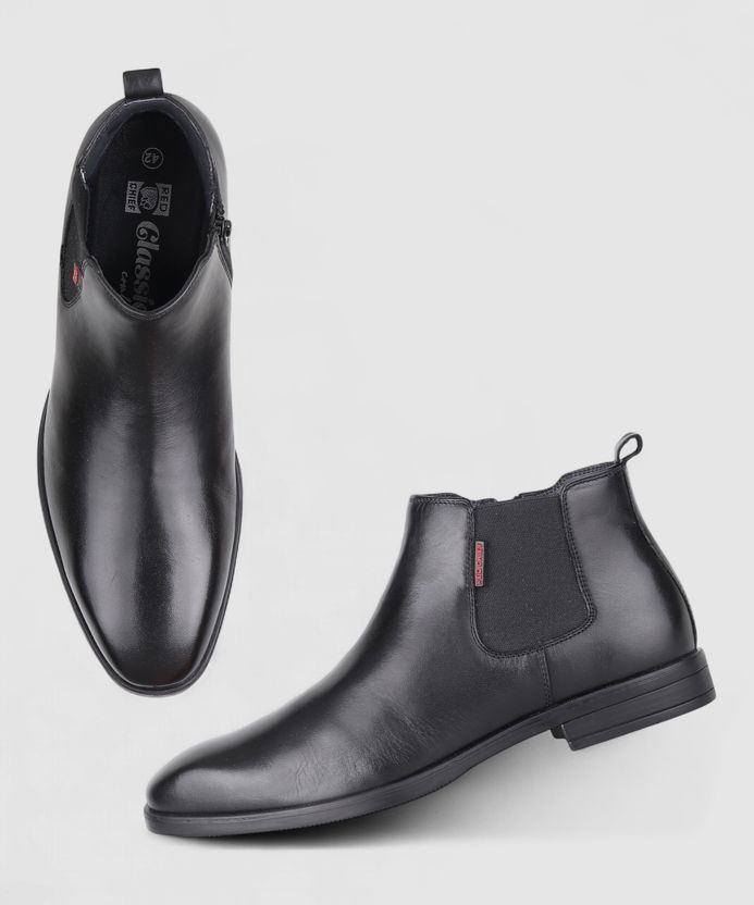 RED CHIEF Men Black Boots Size 10 - Image 4