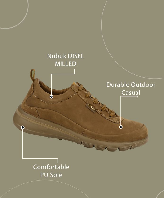 WOODLAND Men's Lace Up Casual Shoes - Image 3