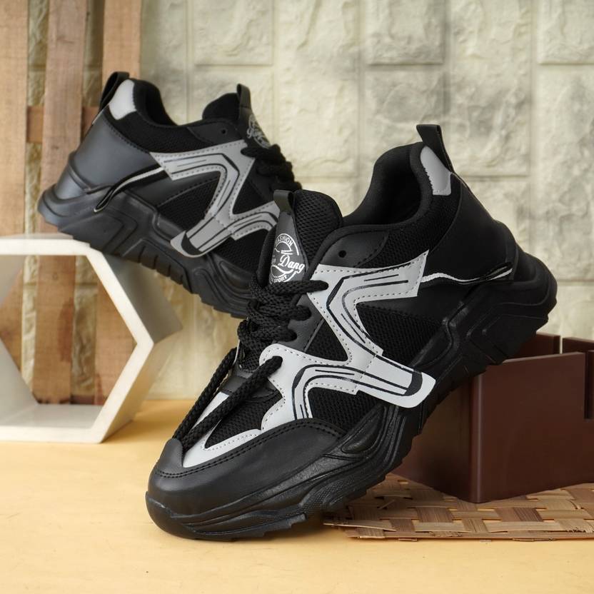 OSKY Imported Premium Quality Black Color Light Weighted Sports Shoes For Mens. Sneakers…