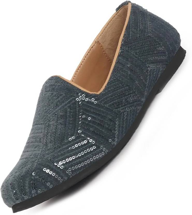 FAUSTO Embroidery Sequin Ethnic Slip On Juttis for Wedding|Traditional Nehru Jackets Mojaris For Men