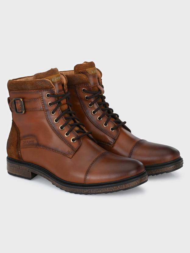 Leather Casual Comfortable Stylish Boots Boots For Men  (Tan)