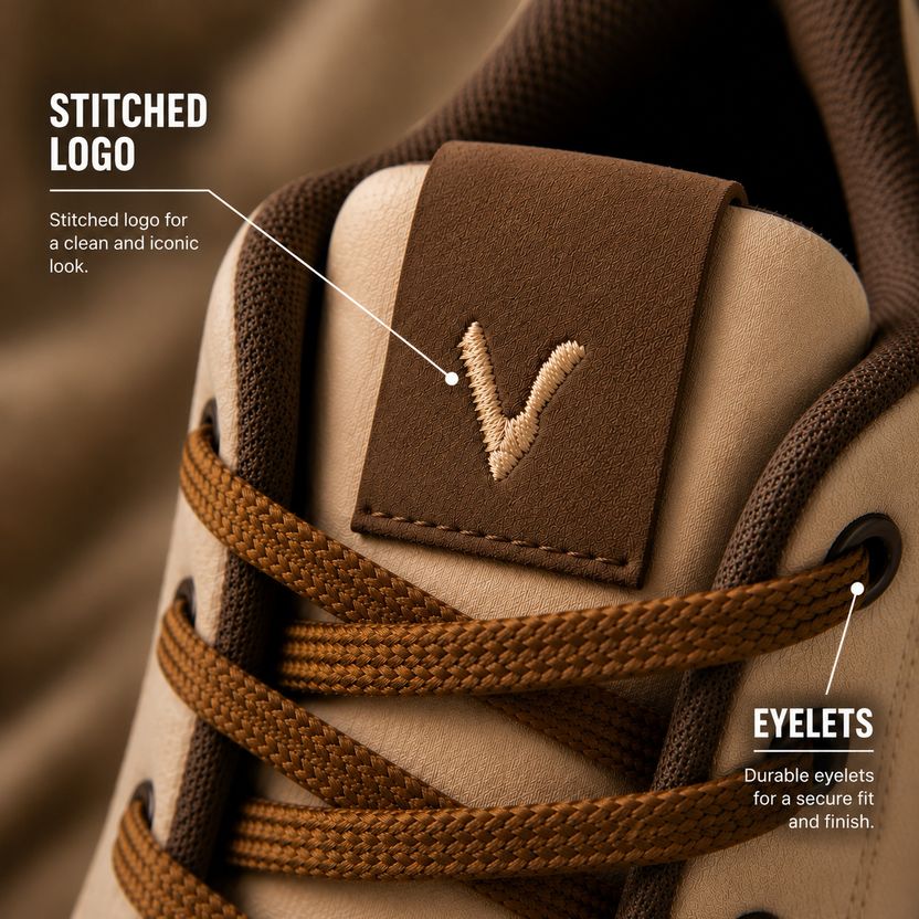 Volton Mocha Remix Brown Cream Sneakers - Image 6