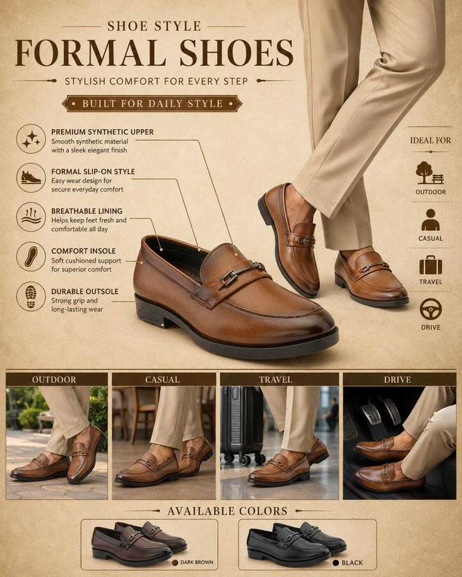 INVICTUS Formal Slipon Loafers with Metal Accent for party & formal occasion Slip On For Men