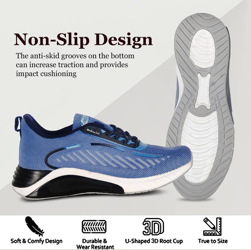 Running,Walking,Sports,Non Slip Sneakers Slip On Shoes Lightweight Shoes For Men Slip On Sneakers For Men  (Blue, Black)