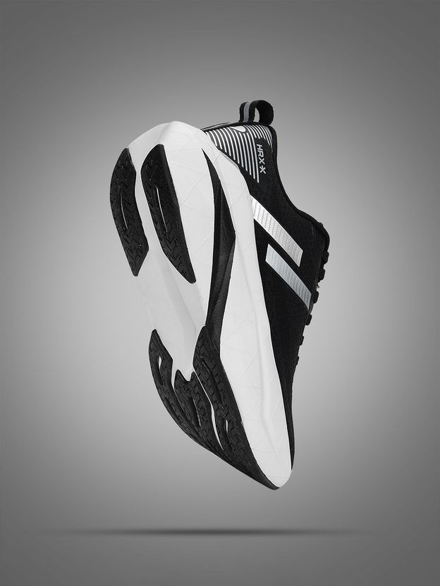 HRX by Hrithik Roshan Men's Black White Sneakers Size 8 - Image 3