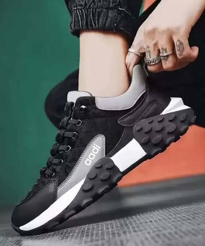 aadi Men's Black Synthetic Leather Comfortable Lightweight Outdoor Casual Shoes Outdoors…