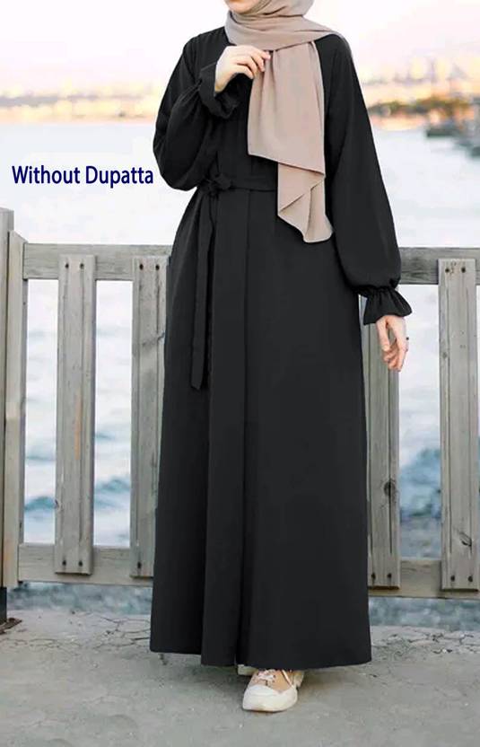 BURAQUE ENTERPRISES Polyester Solid Abaya