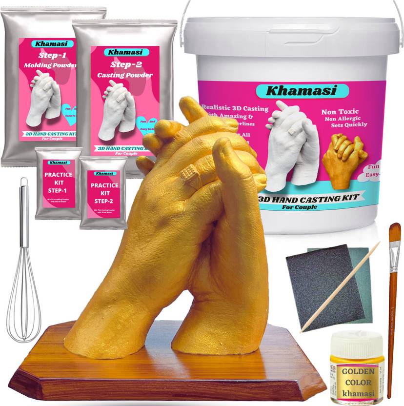 Khamasi 3D Hand Molding Casting Kit for Couples, Special Anniversary