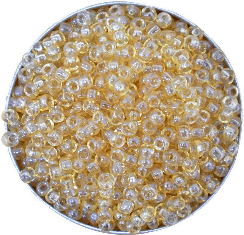 Embroiderymaterial Creamy Gold 11/0 Seed Beads for Embroidery, Craft & Jewellery Making (100 gm)