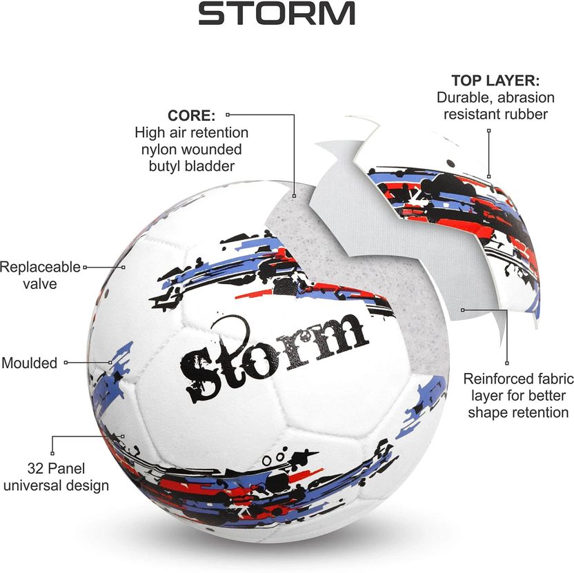 NIVIA Storm फ़ुटबॉल (पैक ऑफ 1, मल्टीकलर) - Image 3