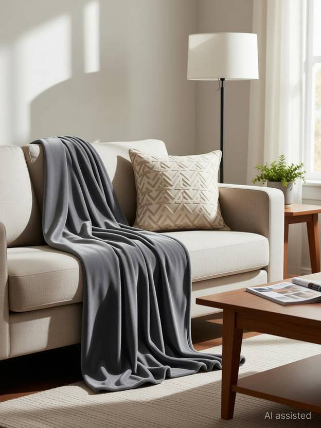 blankito Solid Double AC Blanket for  AC Room
