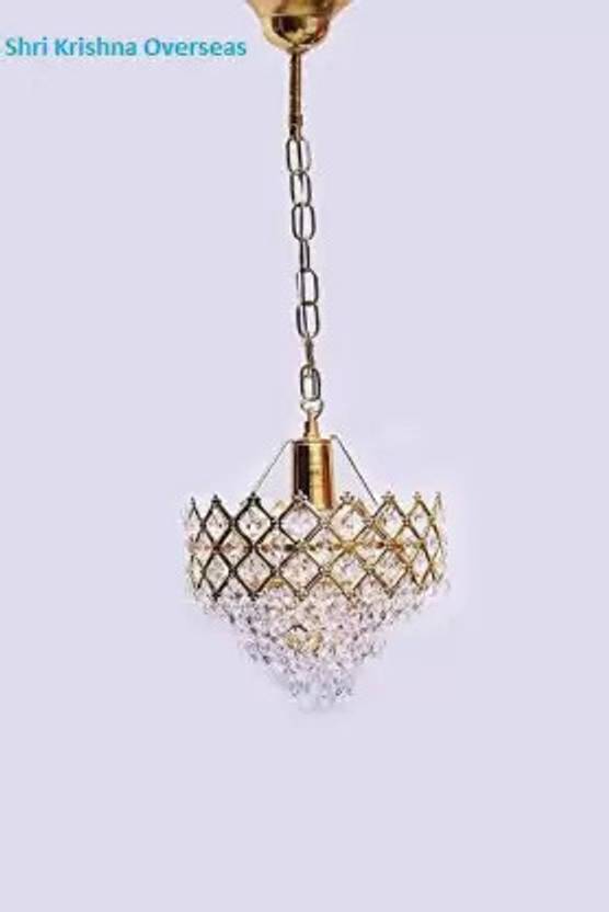 Baslash Glass Decorative Metal Crystal Pendant Light for Living Room jhumar 160mm. Chandelier Ceiling Lamp