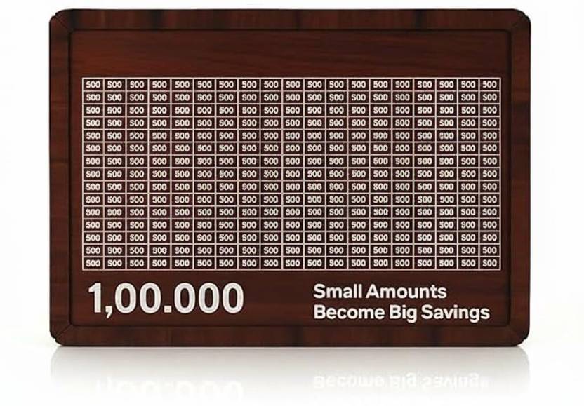 BAGRA Wooden Money/Piggy Bank REUSABLE Sheets for Savings Challenge Box Coin Bank