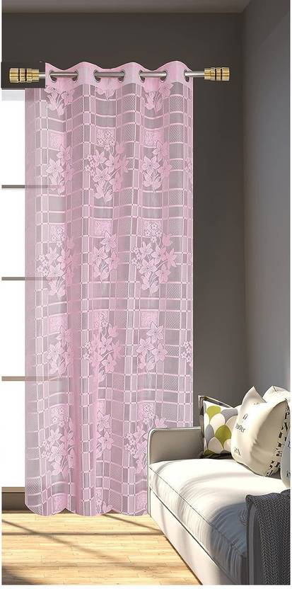BHUNTL TRADERS 212 cm (7 ft) Door Net Semi Transparent Curtain Single Curtain